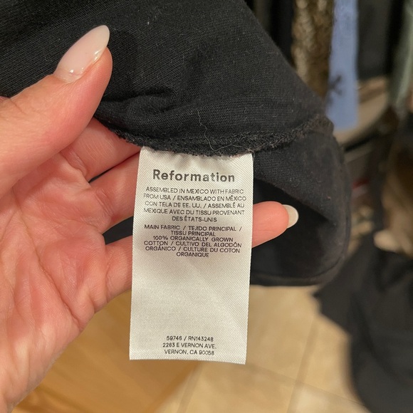 Reformation Asher Oversized Long Sleeve Tee Black - Size S - Picture 5 of 5